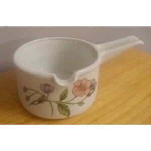 House of Prill Porcelain Poppy Butter Sauce Warming Pot NO STAND Blue Coral/Pink